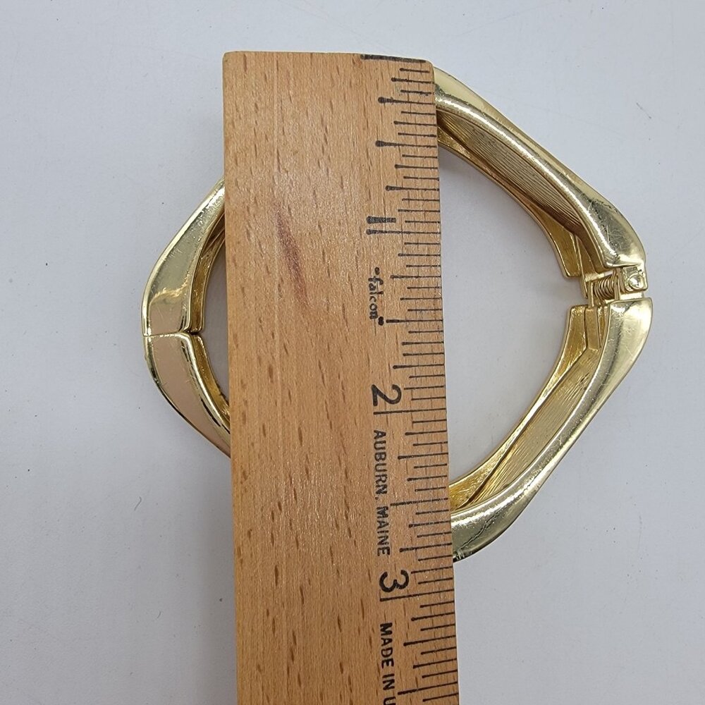 Snakeskin Print Bracelet Square Hinged Bracelet Clamper Bangle - Picture 5 of 6